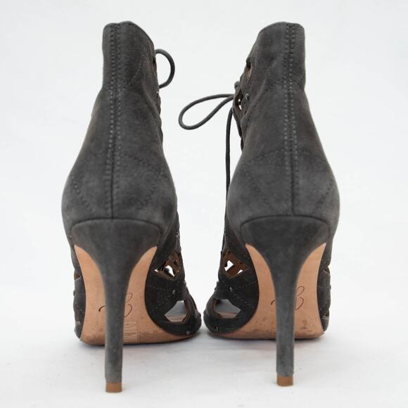 Joie Cayla Suede Studded Gladiator Caged Lace Up Heels Size 38 US 7.5 - Picture 4 of 11